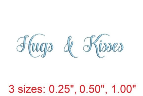 Hugs and Kisses Embroidery Font